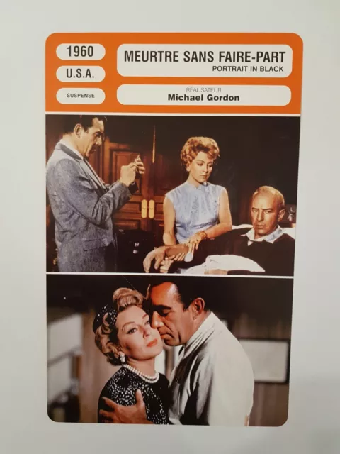 CARTE FICHE CINEMA 1960 MEURTRE SANS FAIRE PART Lana Turner Anthony Quinn Sandra