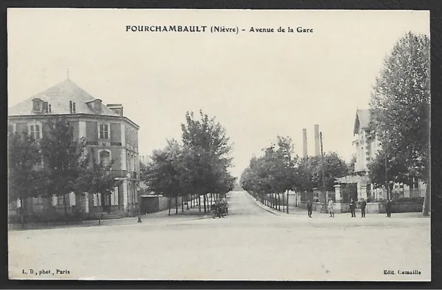 Cpa  --  Fourchambault - 58 - Avenue De La Gare . Ecrite En 1917 . 595.G