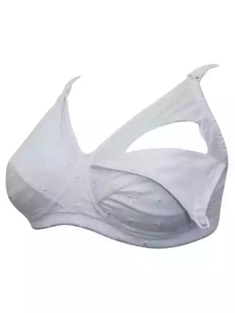 Trofé Bella White Nursing Breastfeeding Maternity Bra Drop cups Cotton Blend