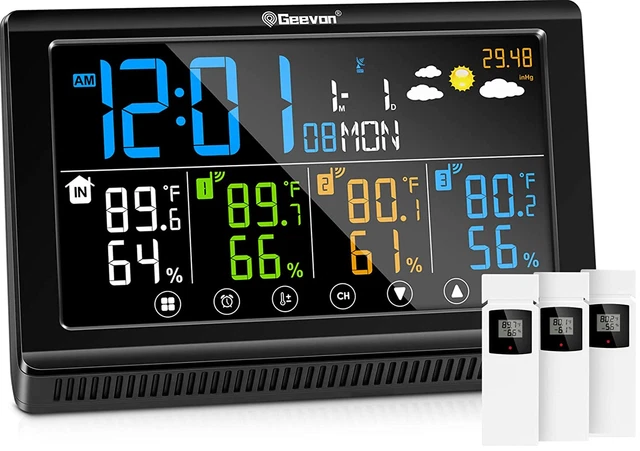 Weather Stations Wireless Indoor Outdoor Thermometer Multiple Sensors with Atomi