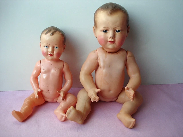 Lot De 5 Anciennes Petites Poupées En Porcelaine/céramique, Vêtements Dentelle