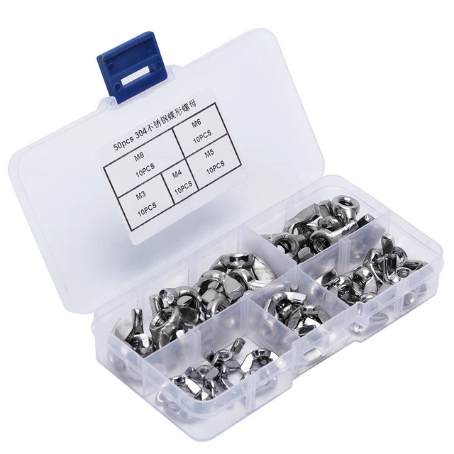 Jeu 'écrou Papillon 50 Pièces Écrou Papillon En Acier Inoxydable Écrou