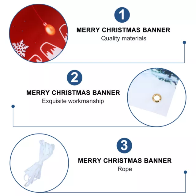 1pc Frohes neues Banner Dekorationen Weihnachten Dekorationen Im Freien 3