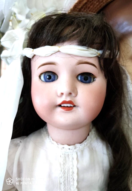 Magnifique poupée ancienne  - La mariée de 1- tête porcelaine SFBJ 60 T6 -