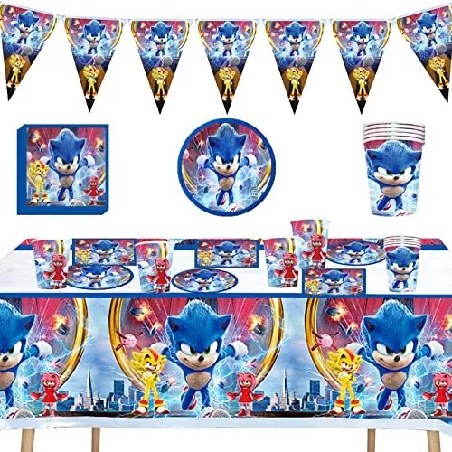 51 pezzi Set di Decorazioni per Feste di Sonic, Stoviglie per Feste (W7a)