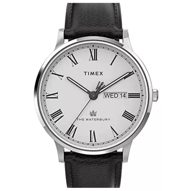 Timex Men's Waterbury Classic Day-Date 40mm TW2U88400VQ Quartz Watch, Black/S...