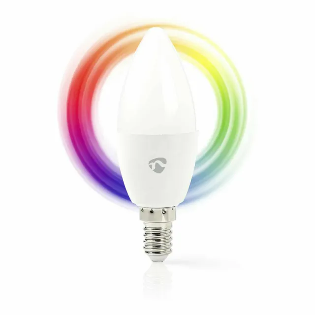 NEDIS WLAN Smart E14 LED Glühbirne, dimmbar warmweiß, Sprachsteuerung App Steuerung
