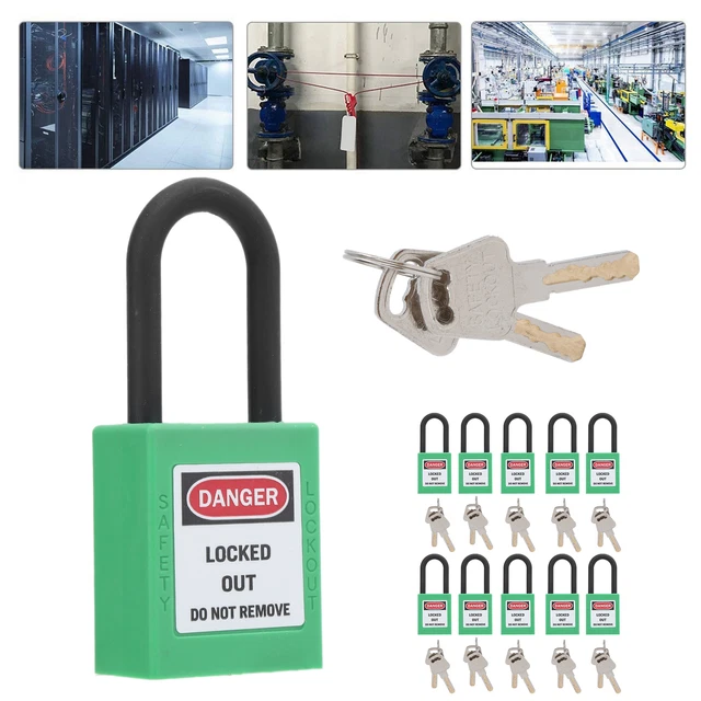 (GREEN)38MM SAFETY PADLOCK For Lockout Tagout In Factories Construction ...