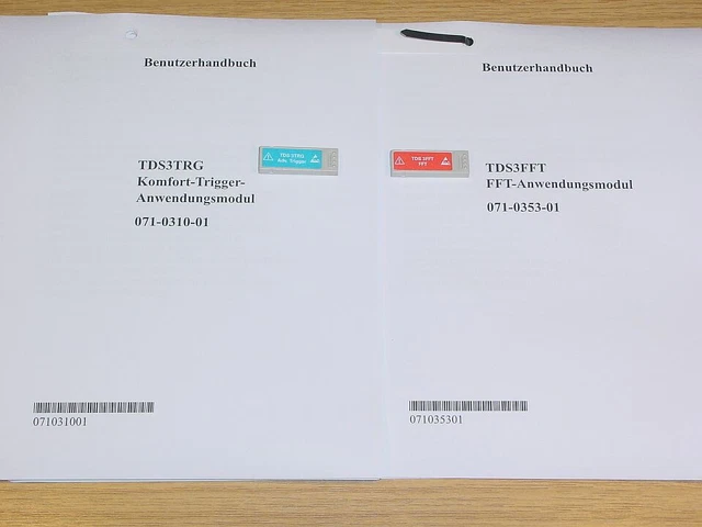 TEKTRONIX TDS TDS3FFT + TDS3TRG OPTION STICKS für TDS 3000 OSZILLOSKOPE + ANLEIT