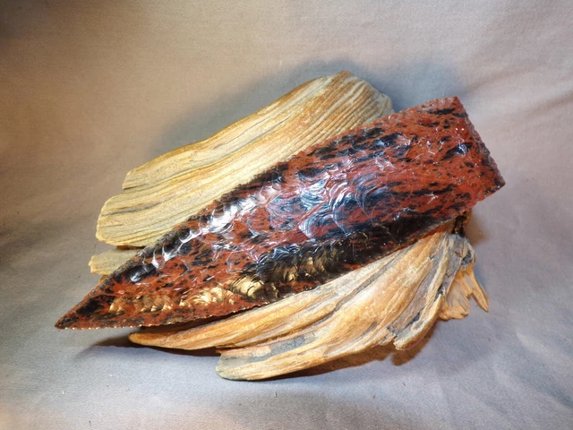 Mahogany Obsidian Paleo Blade  or Spear Point Flint Knapping Black Powder