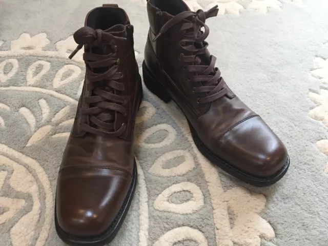 ALFANI BROWN UTILITY Ankle Boots Lace Up DEAN 13 M Excellent