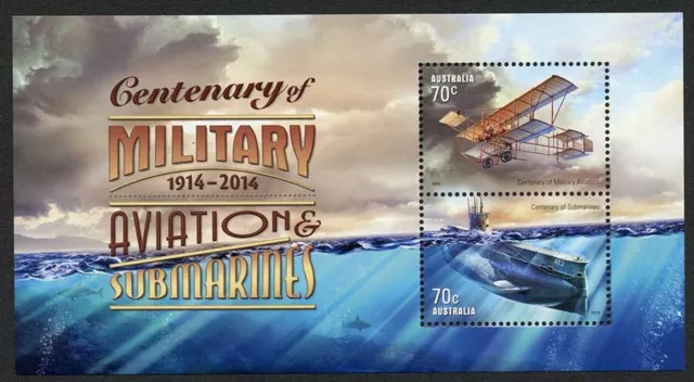 Australia SGMS4212 Centenary of Military Aviation and Submarines M/sheet U/M