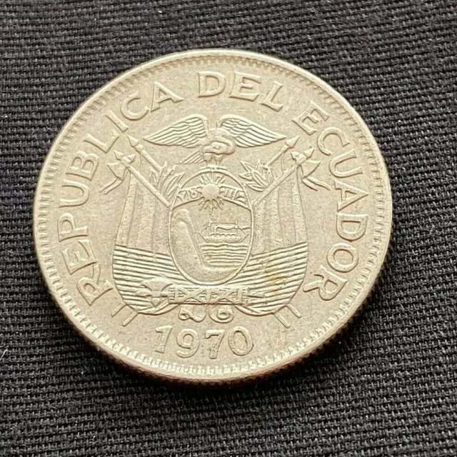 Ecuador 1970 '1 SUCRE' High Grade Nickel Plated Steel WORLD Coin