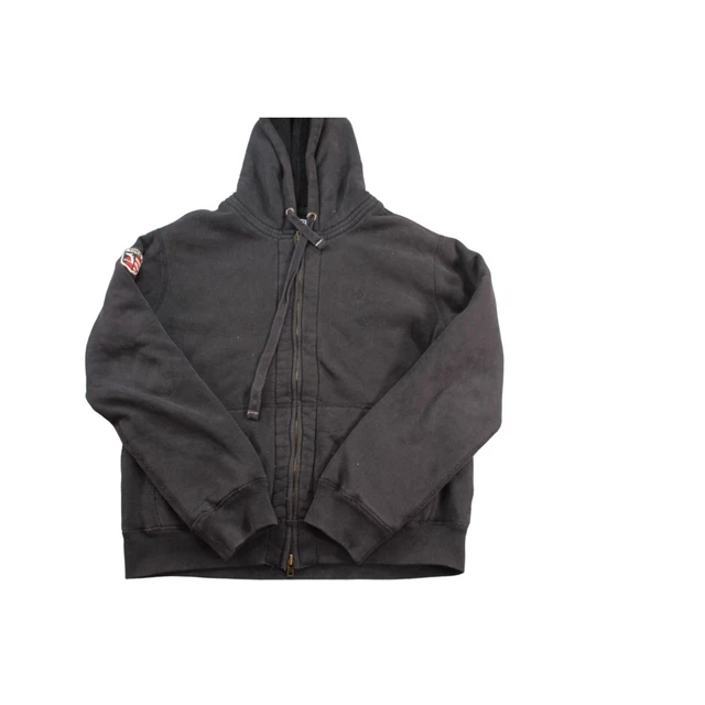 Vintage 90s Polo Ralph Lauren Embroidered Sherpa Insulated Zipup Hoodie Black XL