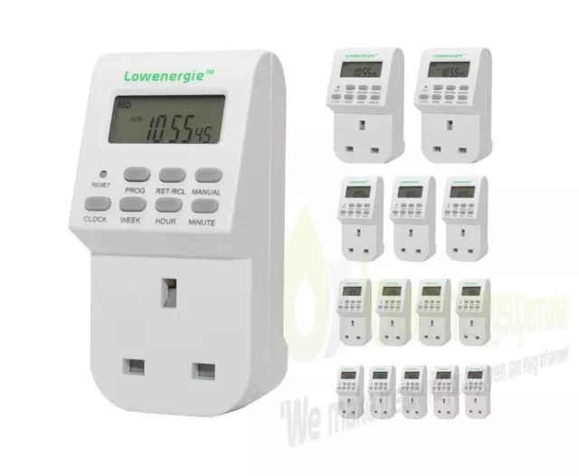 Digital LCD 7 Day Electronic Plug-in Timer Switch Fully Programmable 12/24 Hour