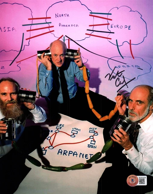 Vint Cerf Signed 8X10 Photo Beckett Bas Coa Inventor Father Of The Internet 3