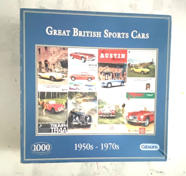 GIBSONS 1000 PIECES Jigsaw Puzzle Great British Sports Cars 1950s