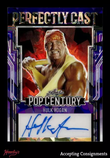 2023 Leaf Pop Century Metal Perfectly Cast Crystal Purple Hulk Hogan AUTO 1/1