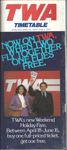 TWA Trans World Airlines system timetable 4/29/79 [2071]