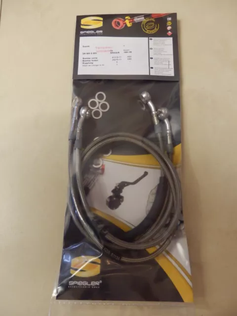 DR 800 BIG SR43B 1991- SPIEGLER STAHLFLEX vorne & hinten ABE DR800S brake hose