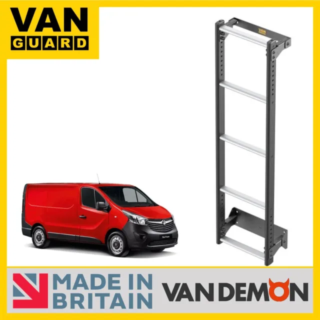 Vauxhall Vivaro Rear Door Ladder 2014-19+ Roof Rack Access Van Guard 5 Step Bars