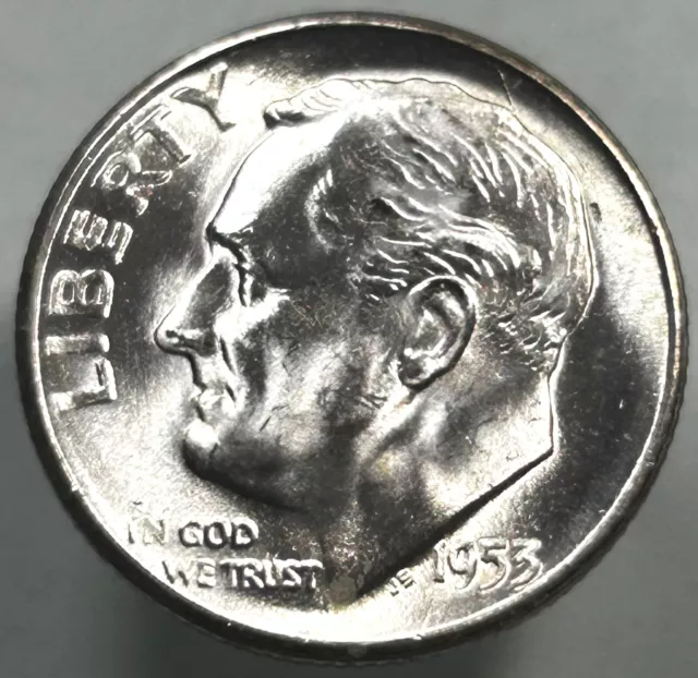 1953-S Roosevelt Silver Dime BU Unc Brilliant Uncirculated 10C US Coin