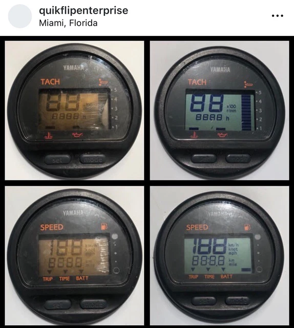 YAMAHA OUTBOARD GAUGE/CLUSTER Lcd Repair Service 6Y5 Speed Tach Fuel