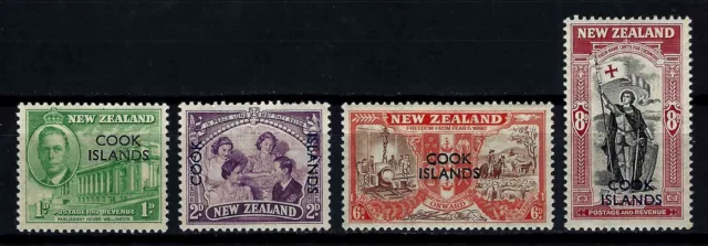 Cook Islands Stamp Lot Sc 127-130 / SG 146-149 - KGVI Peace And Victory 1946