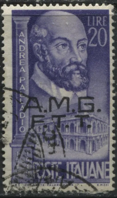Italy overprinted Trieste 20 lire Andrea Palladio stamp used