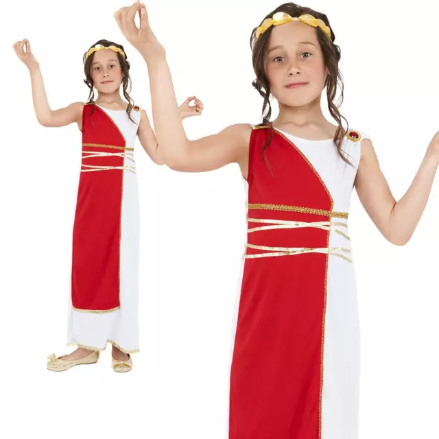 CHILDRENS GIRLS FANCY Dress Grecian Girl Costume Childs Greek Roman Outfit New 10.75 PicClick UK