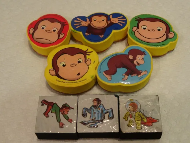 Curious George Set Of 8 Different Rubber Stamps