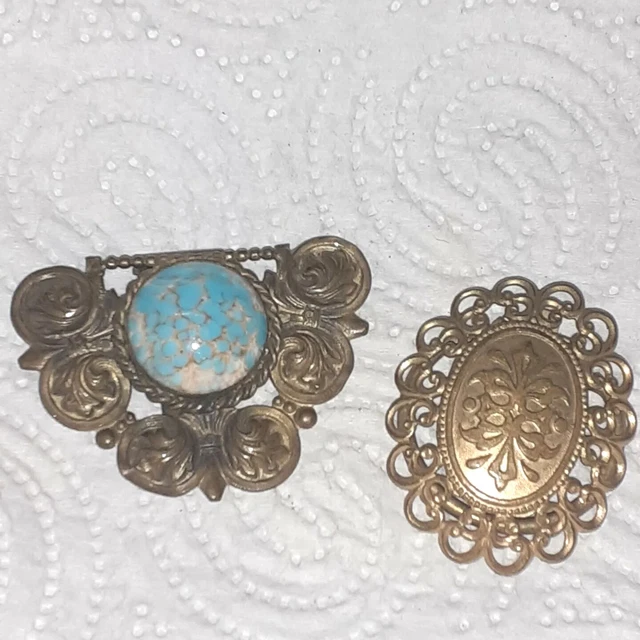 Clip Vintage Doré Pour Attacher Foulard Ou Chaussure - Accessoire Rétro En Excellent état