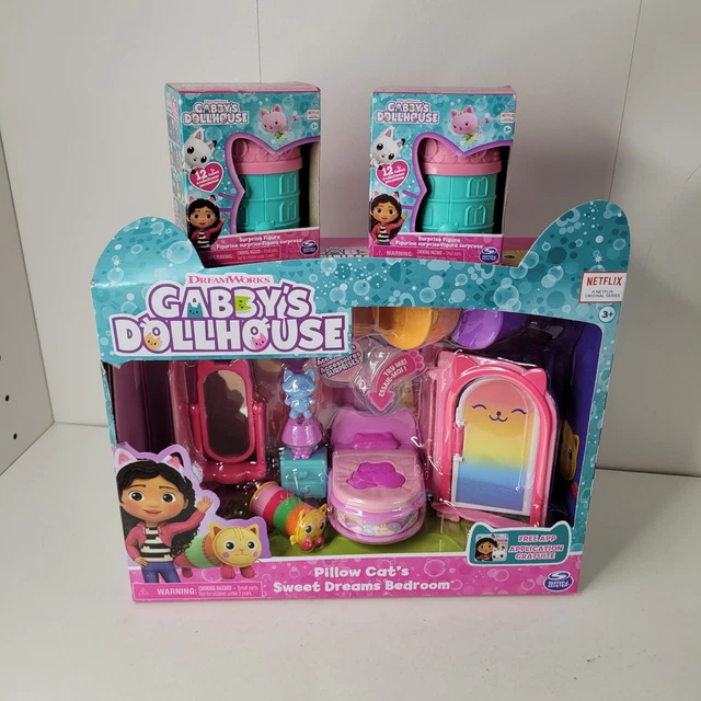 Gabby's Dollhouse, Sweet Dreams Bedroom With Pillow Cat Figure And 3 A 3 Furniture And 2 Deliveries Kids Toys For Ages 3 And Up
