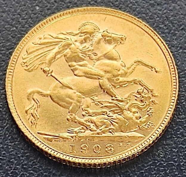 1908 22ct Gold Full Sovereign please see photo's for condition my ref 92