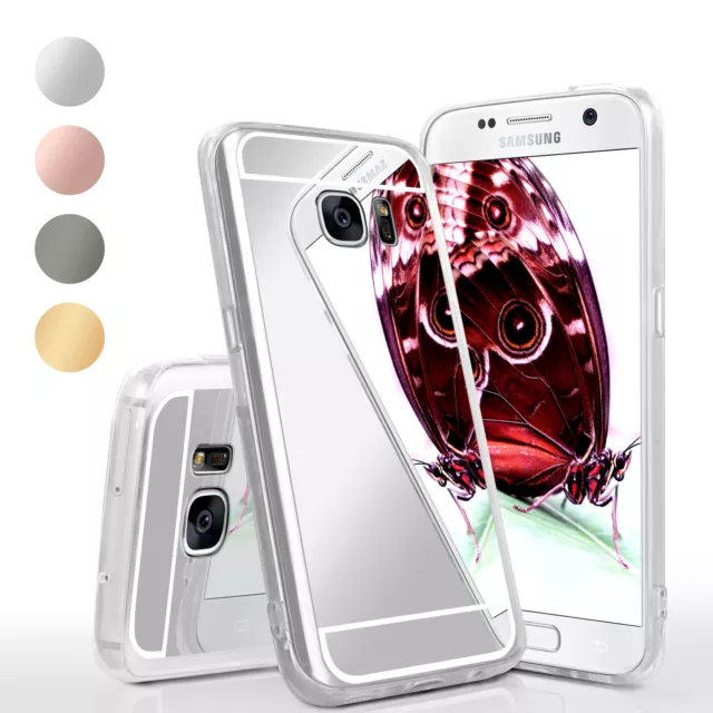 Hülle für Samsung Galaxy S7 Silikon Case Cover Spiegelhülle  Dünn Chrom Metallic