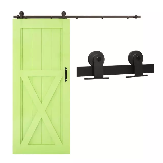 4-13FT Rustic Sliding Barn Wood Door Hardware Track Kit For Single/Double Door