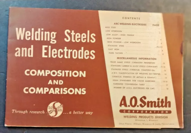 A.O.Smith Corporation Welding Steels & Electrodes Comostion and Comparisons Book