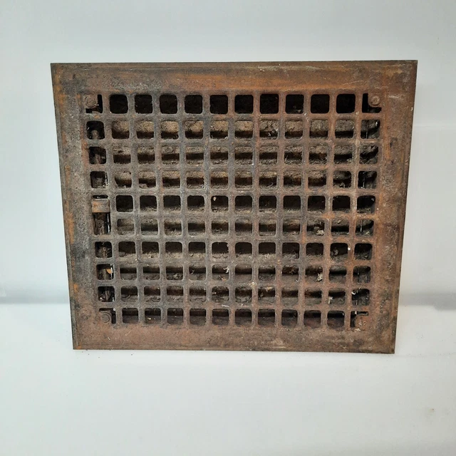 Cast Iron Floor Vent Register Air Grate Return 14 x 12 Salvaged Antique