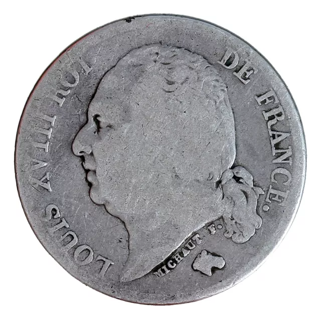 1 Franc Louis XVIII Argent 1824 Paris (A) P16012