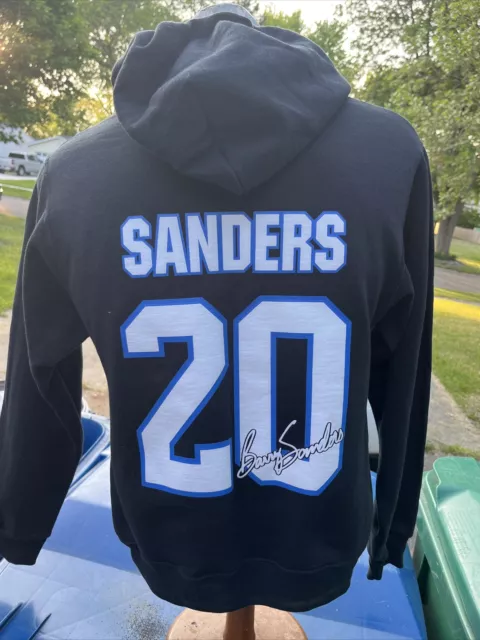 NEW Barry Sanders Detroit Lions Hoodie Sweatshirt Small S Retail $60 Black