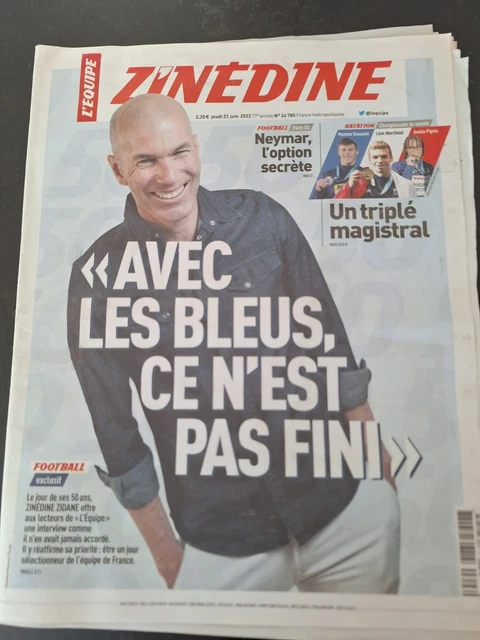 L'EQUIPE-23 JUIN 2022-ZINEDINE ZIDANE:interview 50 ans/NEYMAR/Natation