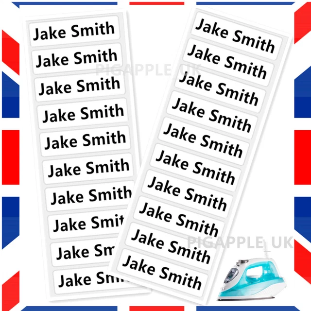 50 PERSONALISED IRON On Name Labels School Uniform Care Home Tags Easy