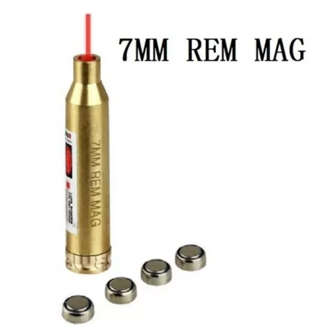 New Arrival 7mm REM MAG Cartridge Bore Sighter Brass Red Laser Sight