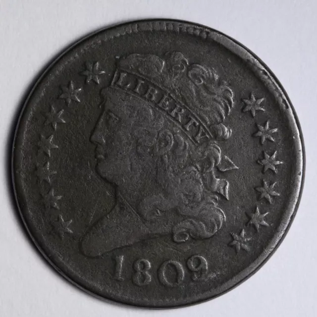 1809/6 Classic Head Half Cent VF E106 SPL