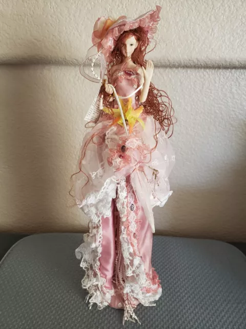 Duck House Heirloom Doll  15” Victorian style spring  pink dress