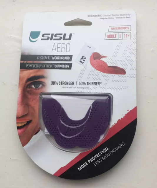 Sisu Aero Adult Mouthguard Purple roller derby lacrosse soccer rugby