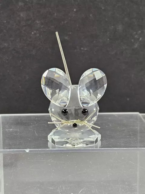 Swarovski Small Crystal Mouse 7631 NR 030 Spring Coil Tail Metal Whiskers