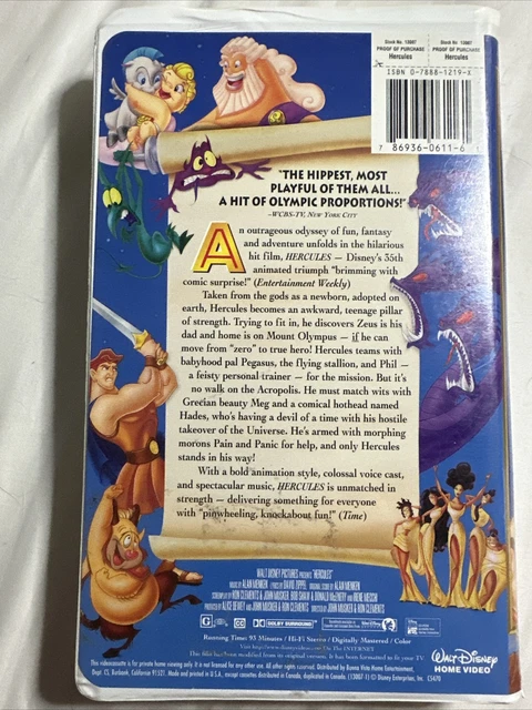 HERCULES (VHS, 1998) A Walt Disney Masterpiece Clamshell EUR 3,69 ...