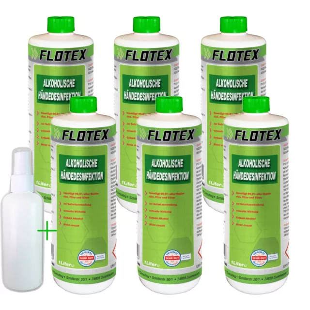 Flotex Hände Desinfektionsmittel 6 x 1L alkoholische Hand Desinfektion