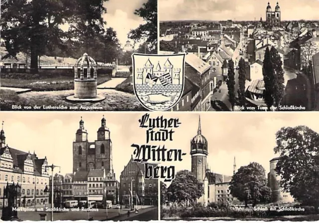 Wittenberg AK Markt Augusteum Kirche Schloß Postkarte Lutherstadt DDR um 1966